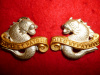 M37 - Le Regiment De Saguenay, Officer's Silver & Gilt Collar Badge Pair